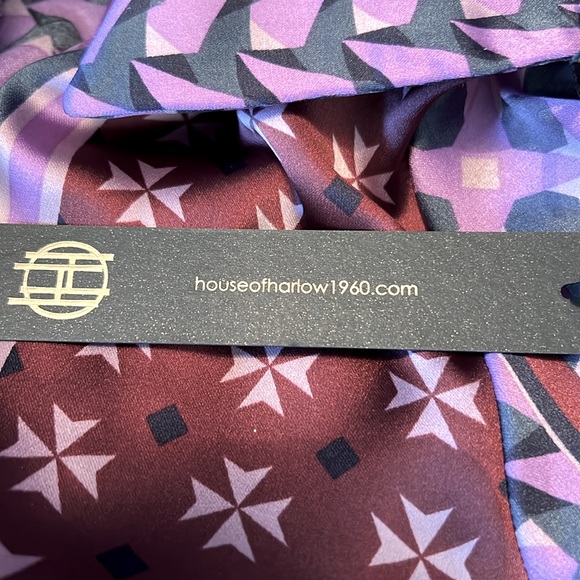 House of Harlow 1960 Size S NWT Purple Blue Long Sleeve Crop Blouse (0181) - Picture 7 of 10